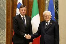 5. 12. 2022, Rim – Predsednik Pahor na poslovilnem srečanju z italijanskim predsednikom Mattarello (Matjaž Klemenc/UPRS)